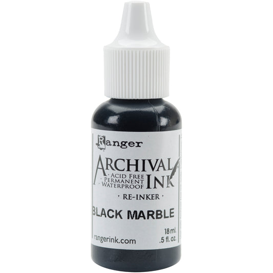 Ranger Archival Pad Reinker .5oz Black Marble