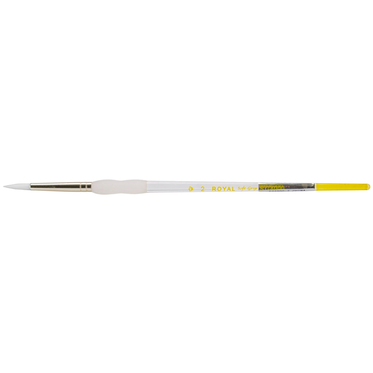 Soft Grip White Taklon Round Brush Size 2