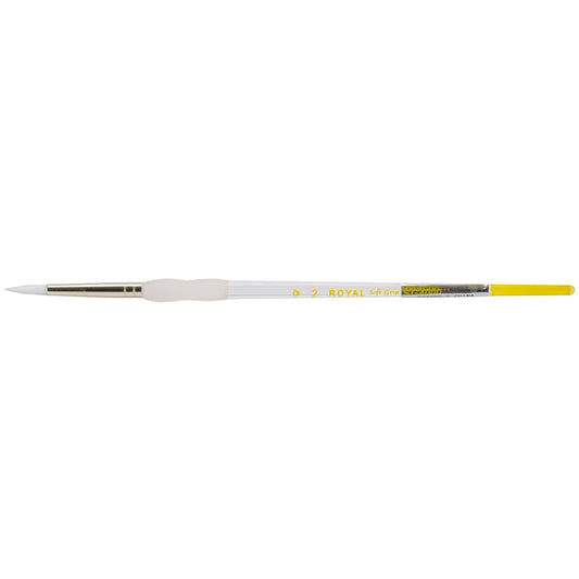 Soft Grip White Taklon Round Brush Size 2