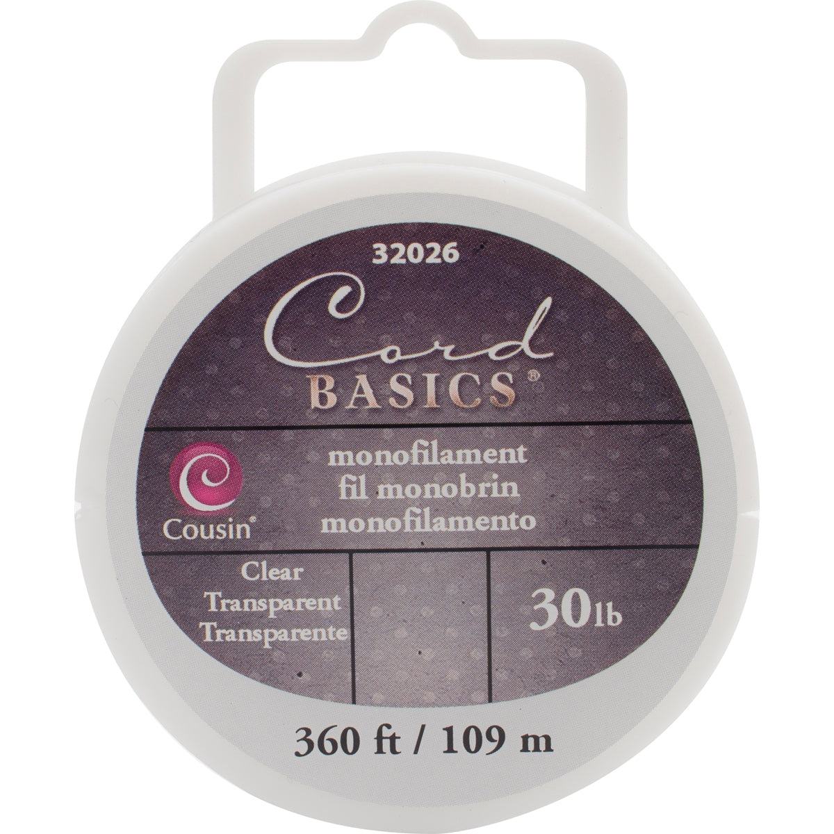 Cord Basics Monofilament Cord 30lb 300 Clear