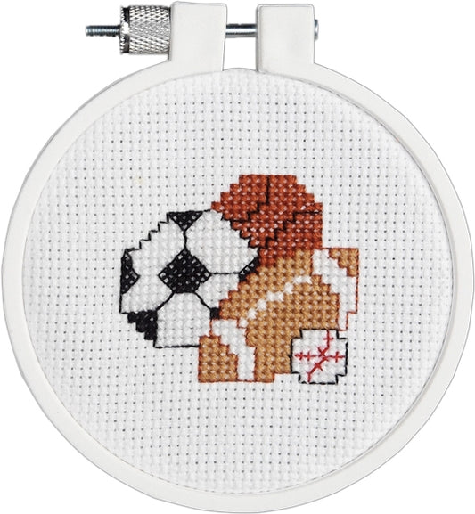 Janlynn Kid Stitch Mini Counted Cross Stitch Kit 3 Round Play Ball 14 Count inch