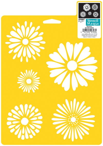 Stencil Mania Stencil 7 X10 inch Daisies inch