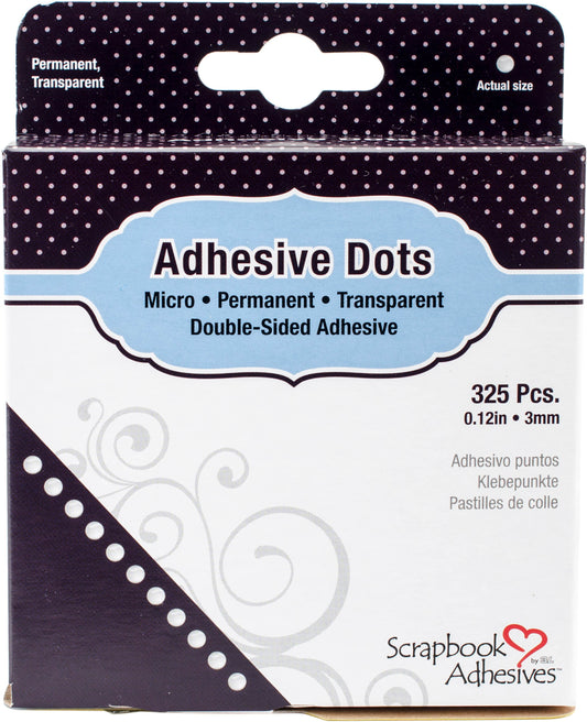 Scrapbook Adhesives Micro Dots 325 Per Pkg Permanent, .12 inch