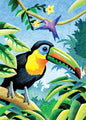 Mini Color Pencil By Number Kit 5inchesX7inches Tropical Birds