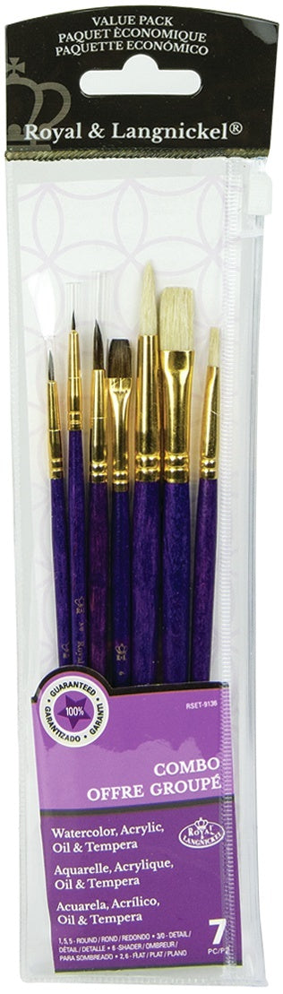 Bristle/Sable Value Pack Brush Set-7 Per Pkg