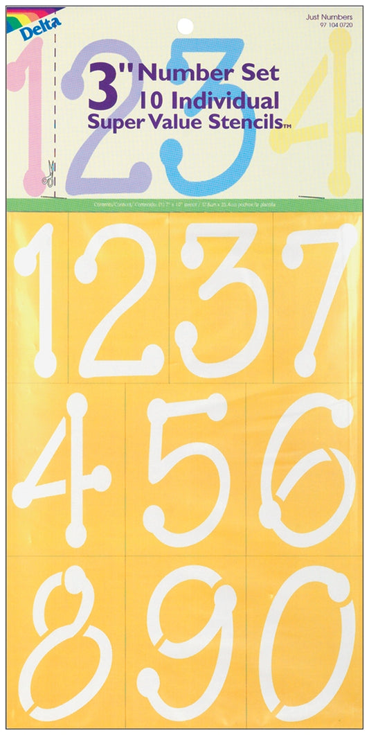 Stencil Mania Stencils 7 X10 Just Numbers 3