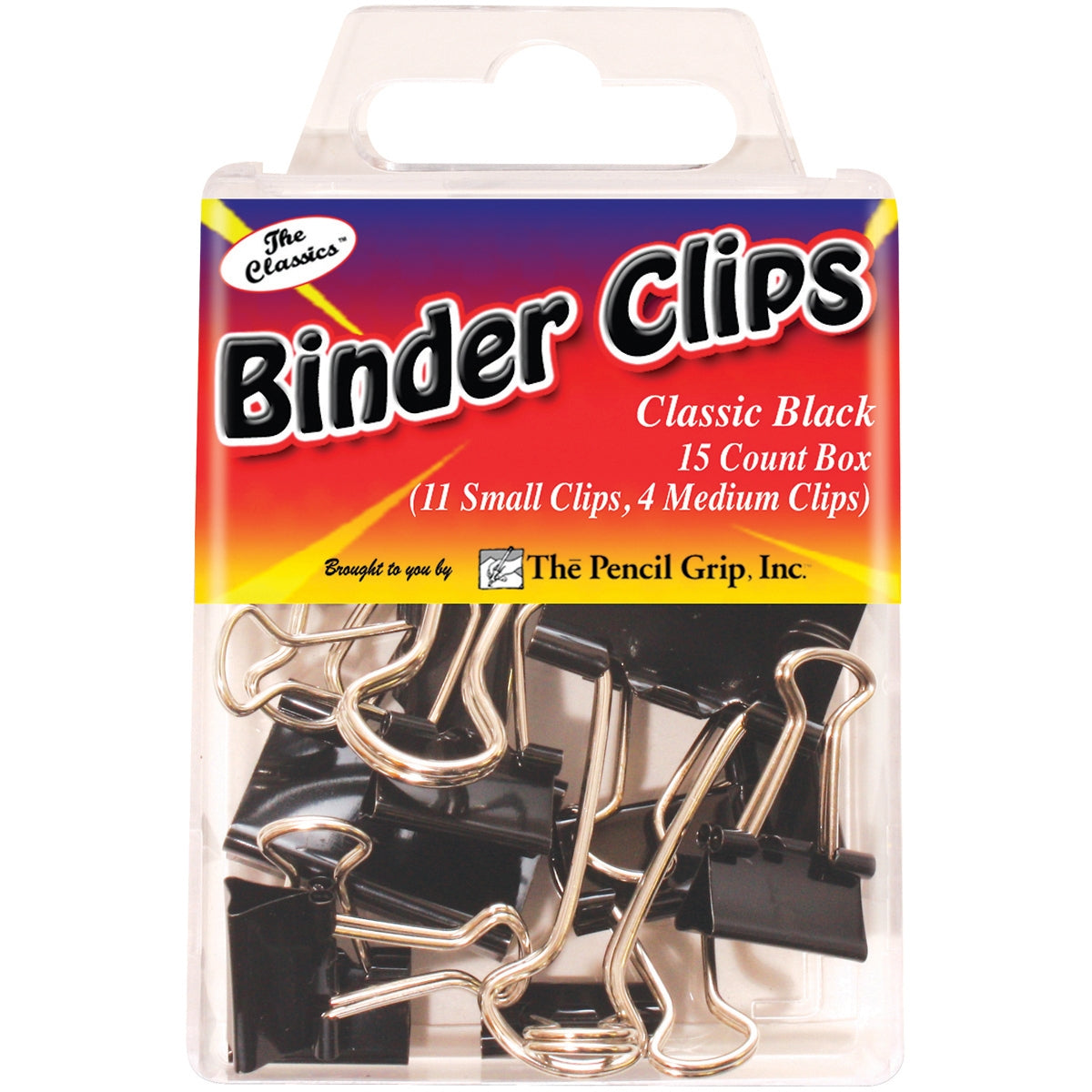 The Pencil Grip Binder Clips 15 Per Pkg Black