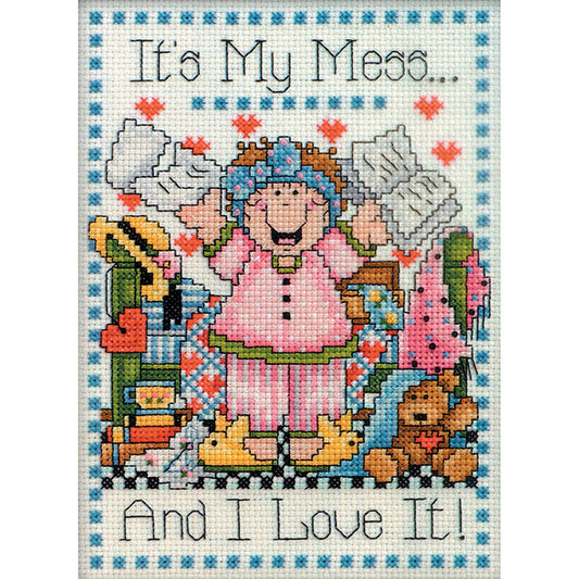 Design Works Counted Cross Stitch Kit 5inchesX7inches My Mess 14 Count