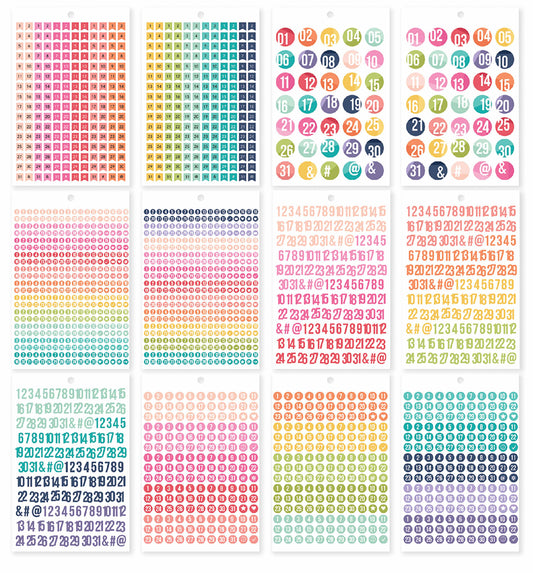 Carpe Diem A5 Planner Sticker Tablet-Numbers, 2149 Per Pkg