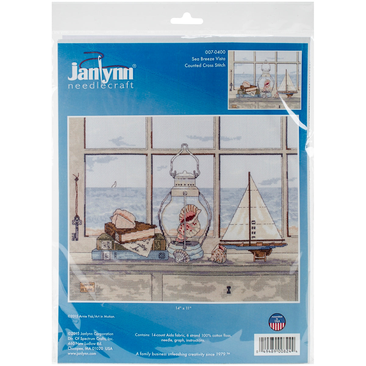 Janlynn Counted Cross Stitch Kit 14inchesX11inches Sea Breeze Vista 14 Count