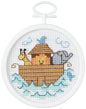 Janlynn Mini Counted Cross Stitch Kit 2.5 Round Noah s Ark 18 Count inch