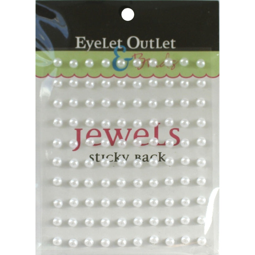 Eyelet Outlet Adhesive Pearls 5mm 100 Per Pkg White