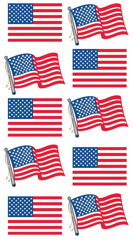 Sticko Stickers Metallic Waving Flags