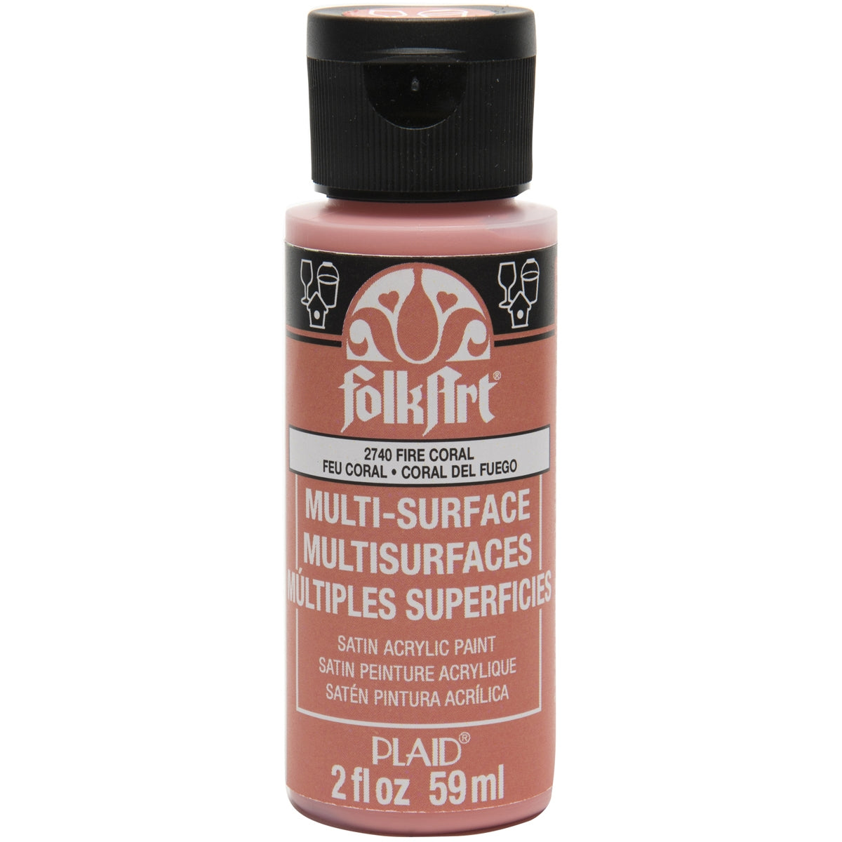 FolkArt Acrylic Paint 2oz Fire Coral