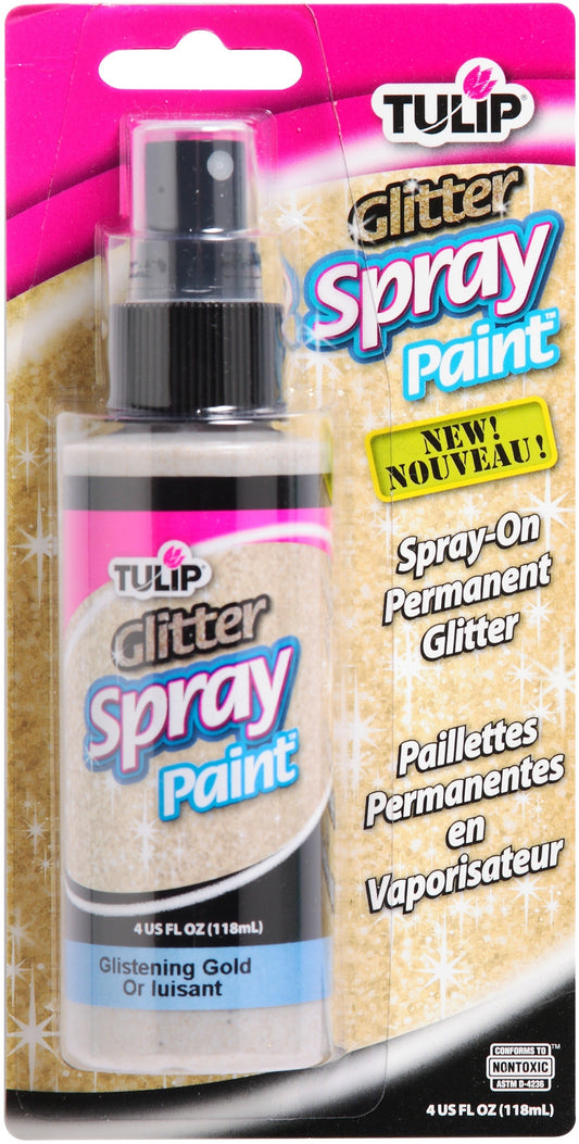 Tulip Fabric Spray Paint 4oz Glistening Gold Glitter