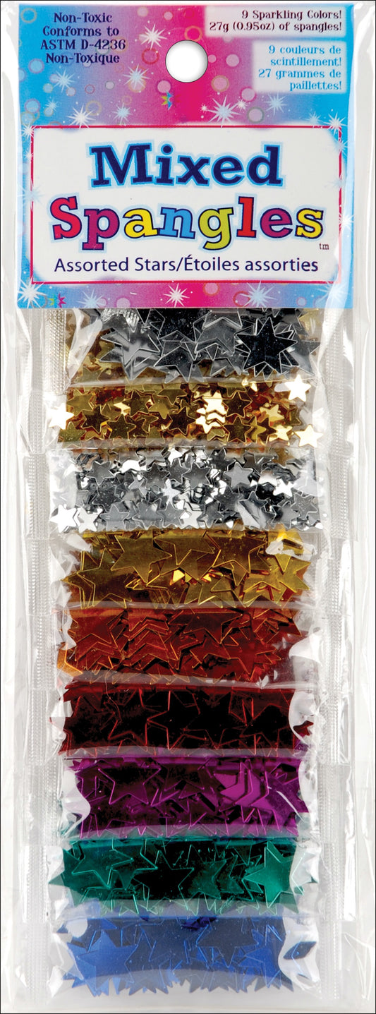 Mixed Spangles 3g 9 Per Pkg Assorted Stars