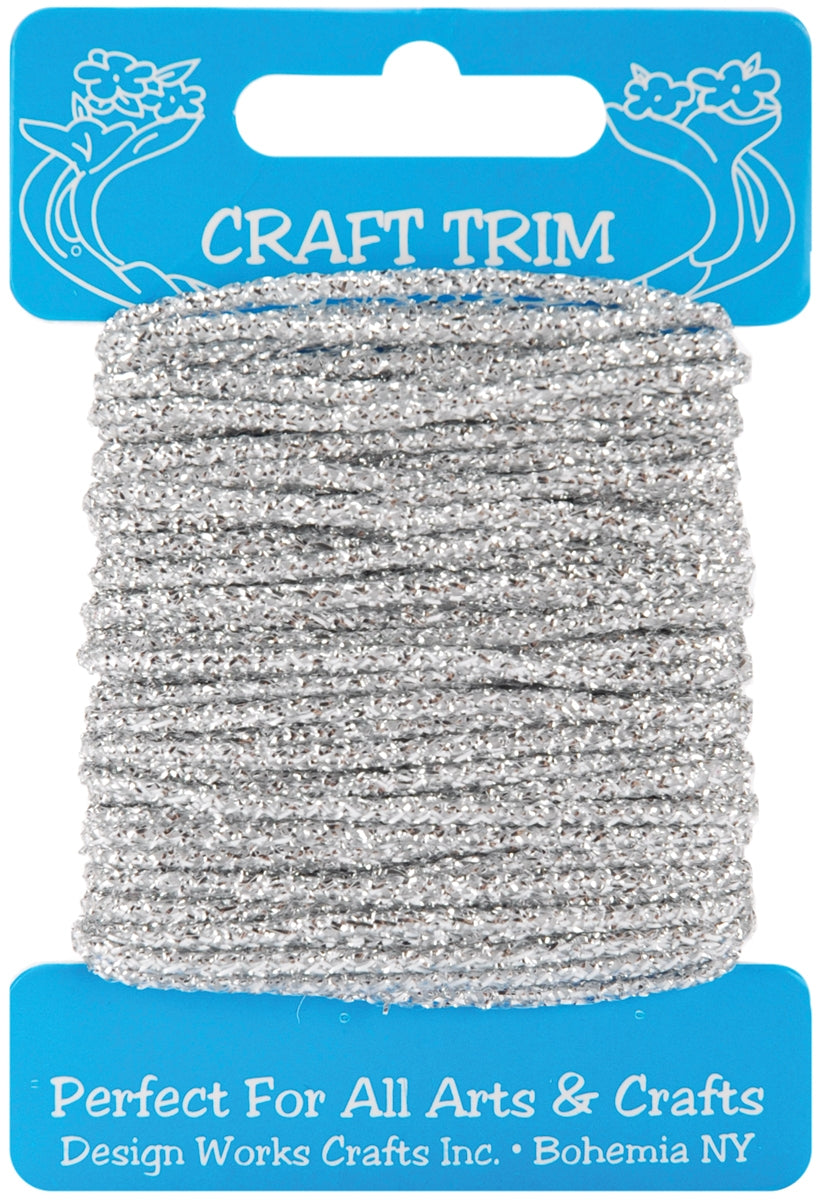 Design Works Craft Trim 10yd Glitter Silver