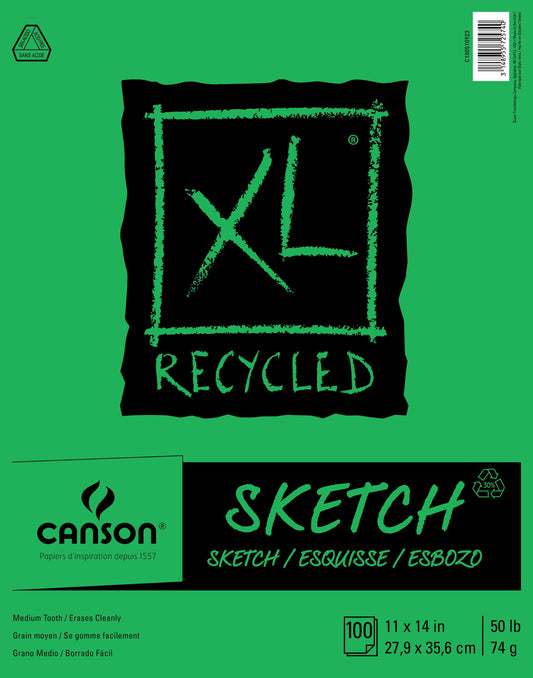 Canson XL Recycled Sketch Paper Pad 11X14 Inch 100 Sheets