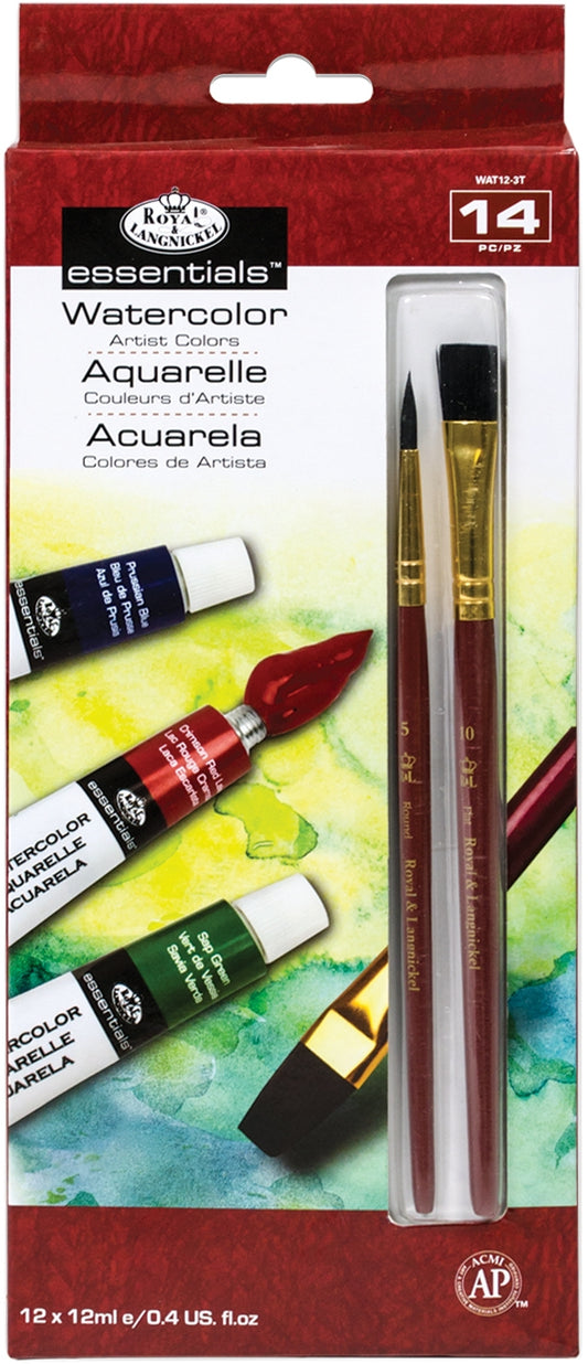 essentials(TM) Watercolor Paints 12ml 12 Per Pkg Assorted Colors