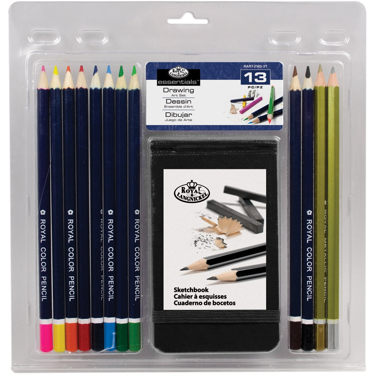 Clamshell Art Sets-Drawing Pencil W/Sketchbook 13 Per Pkg