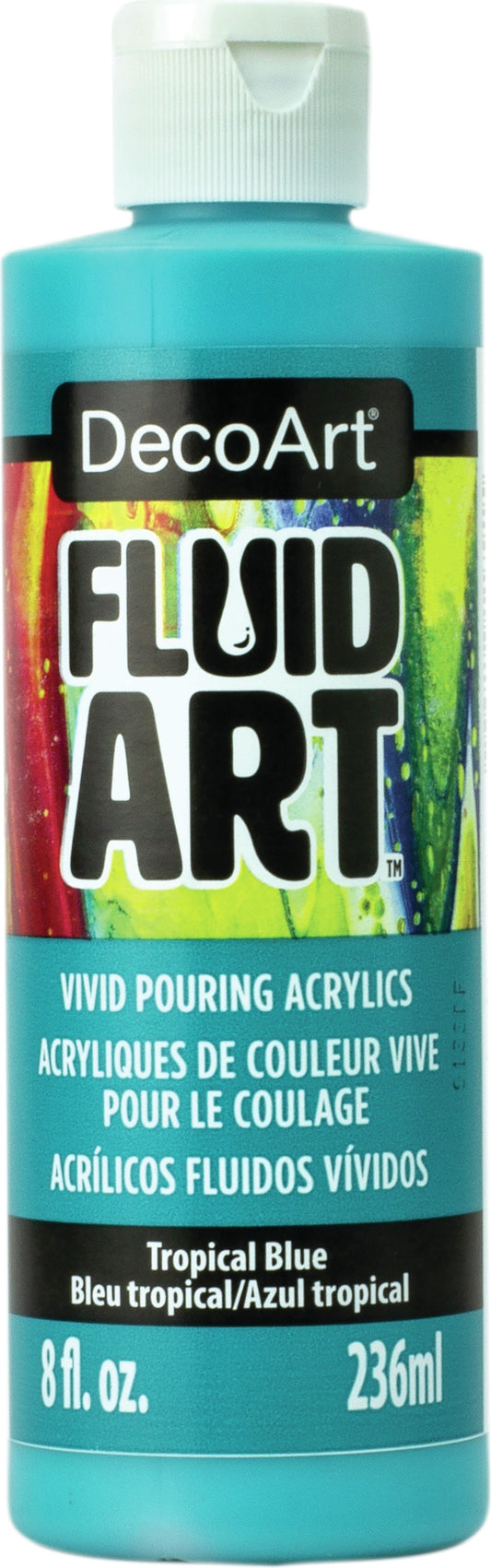 DecoArt FluidArt Ready To Pour Acrylic Paint 8oz Tropical Blue