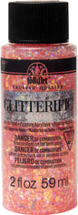 Folkart Glitterific Neon Glitter Paint 2Oz Neon Tangerine