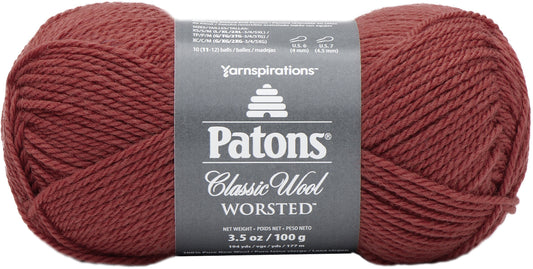 Patons Classic Wool Yarn Scarlet 1 Pack of 1 Skein