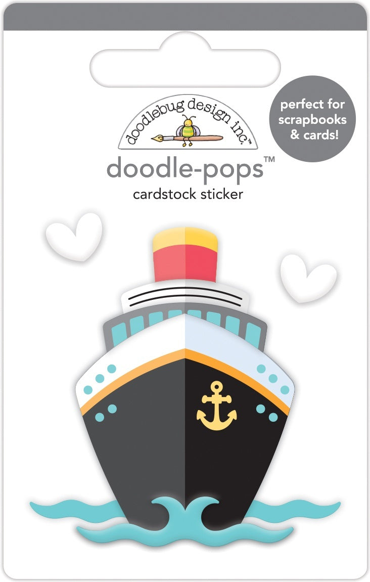 Doodlebug Doodle Pops 3D Stickers Bon Voyage I Heart Travel