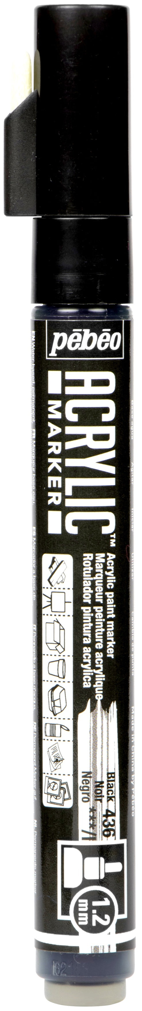 Acrylic Marker Fine Round Tip 1.2Mm Black