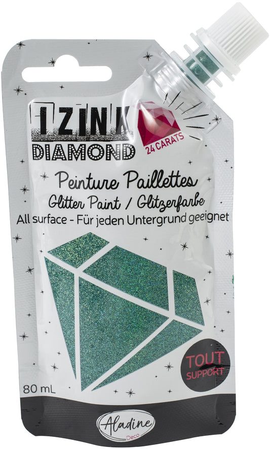 IZINK Diamond 24 Carats Glitter Paint 80ml Turquoise