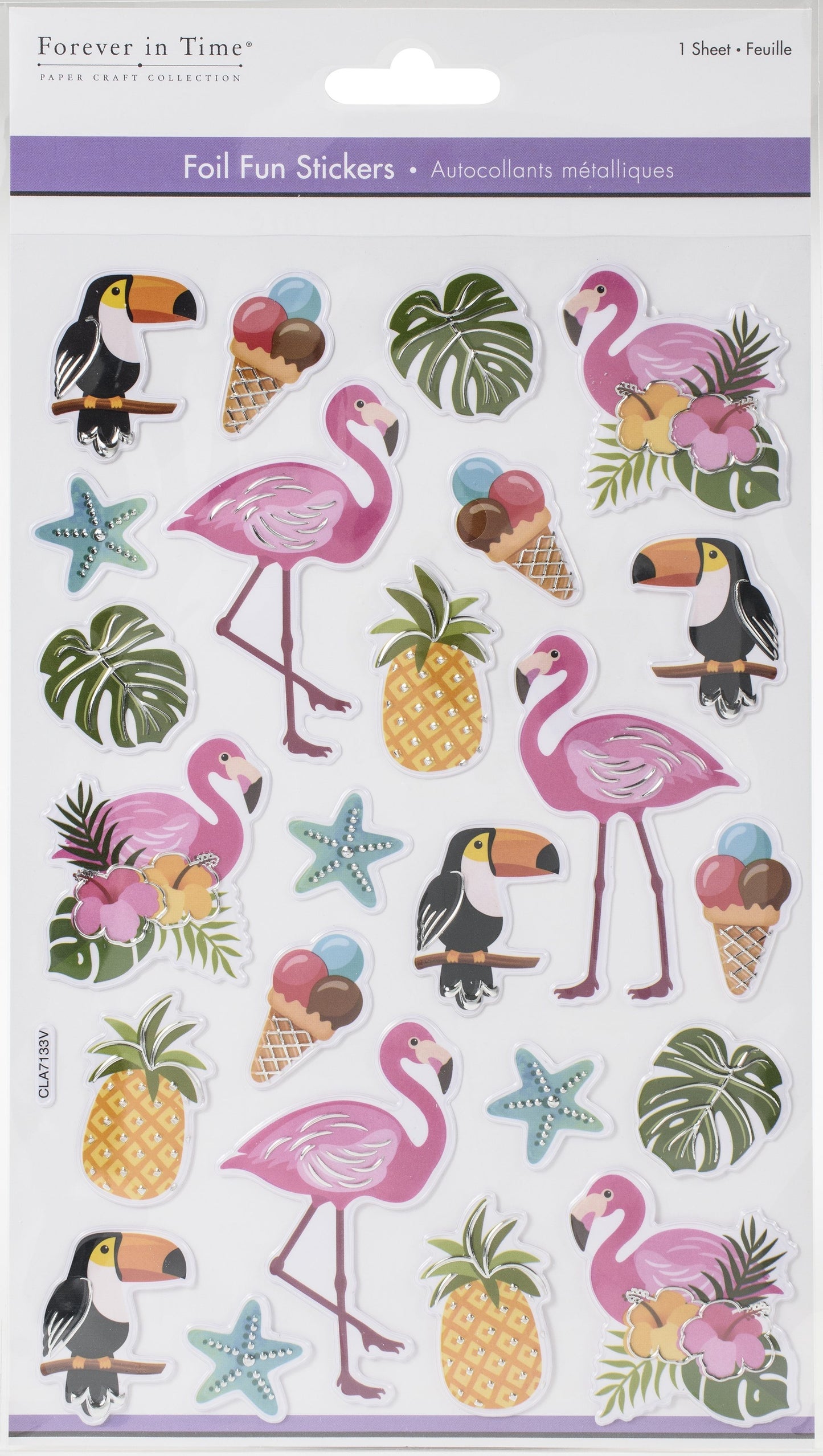 MultiCraft Foil Fun Stickers Flamingo