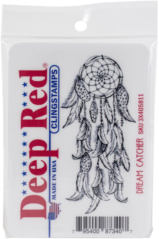 Deep Red Cling Stamp 1.5inchesX3.2inches Dream Catcher