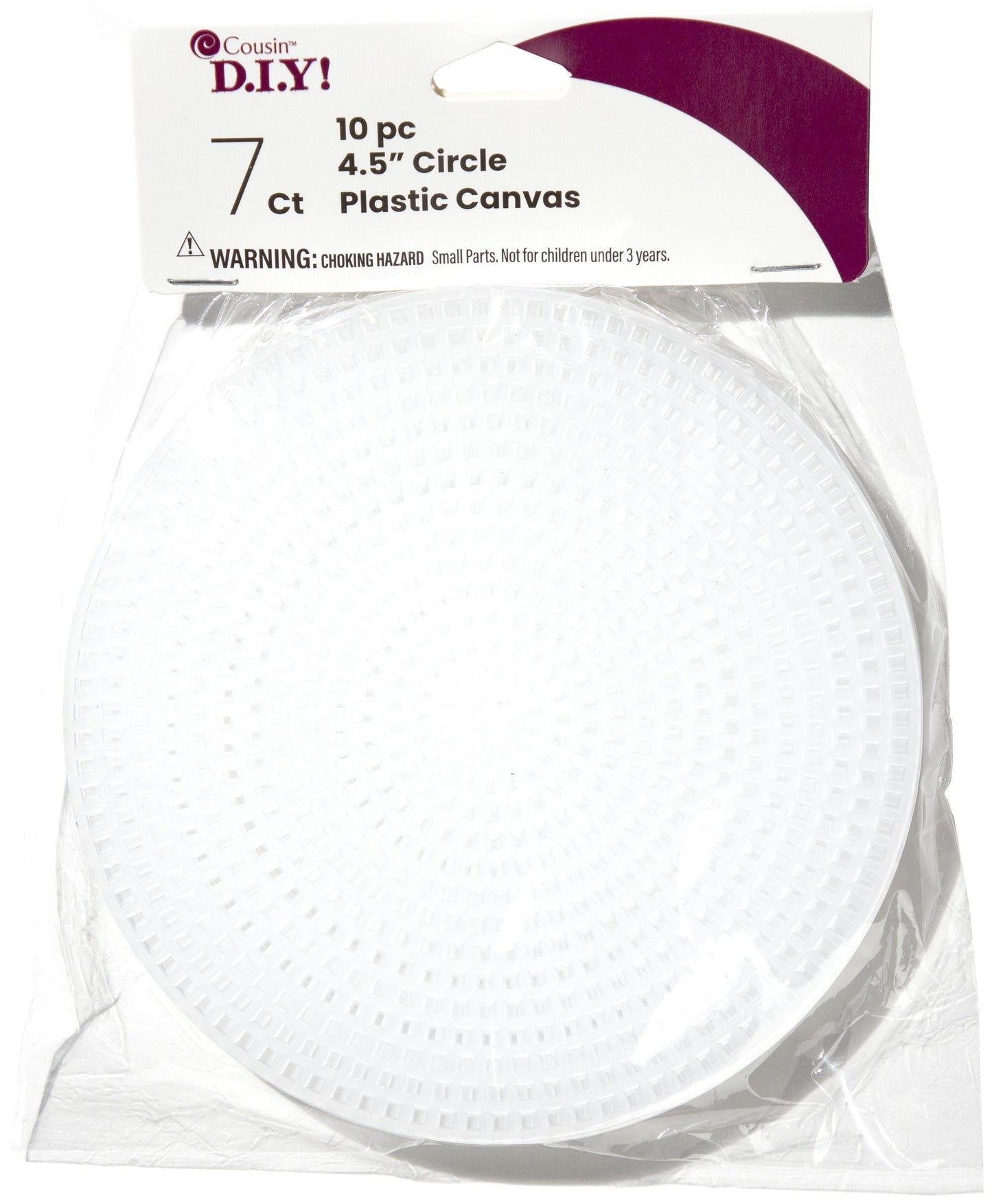 Cousin Plastic Canvas Shape 7 Count 4.5inches 10per pkg Circle Clear