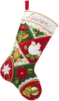 Bucilla Felt Stocking Applique Kit 18 Long Elegant Patchwork inch