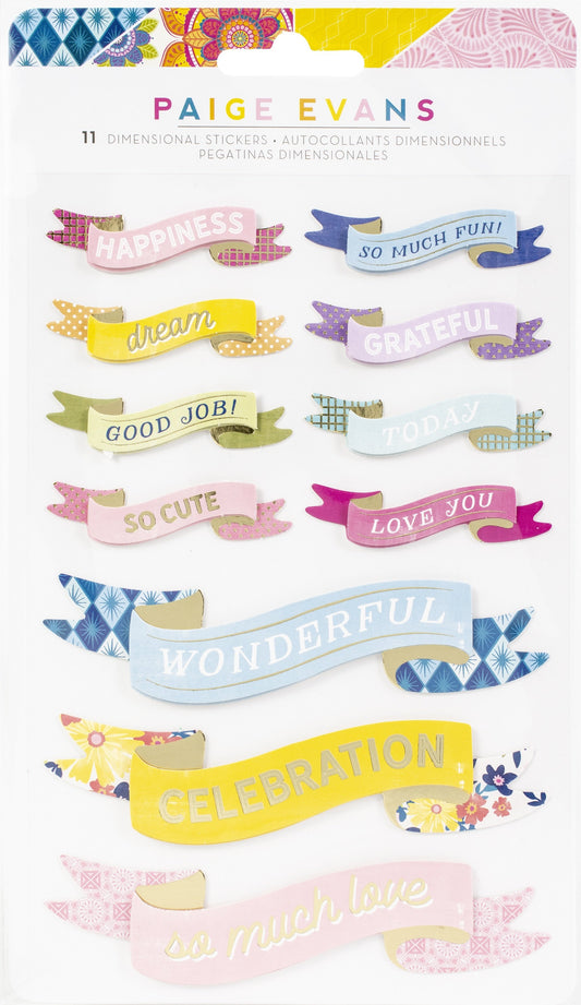 Paige Evans Wonders Dimensional Stickers 11 Per Pkg Banners