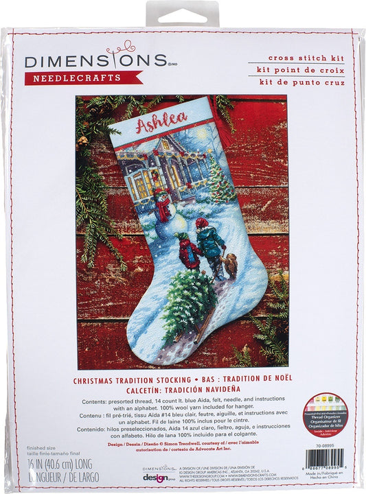 Dimensions Counted Cross Stitch Kit 16inches LongChristmas Tradition Stocking