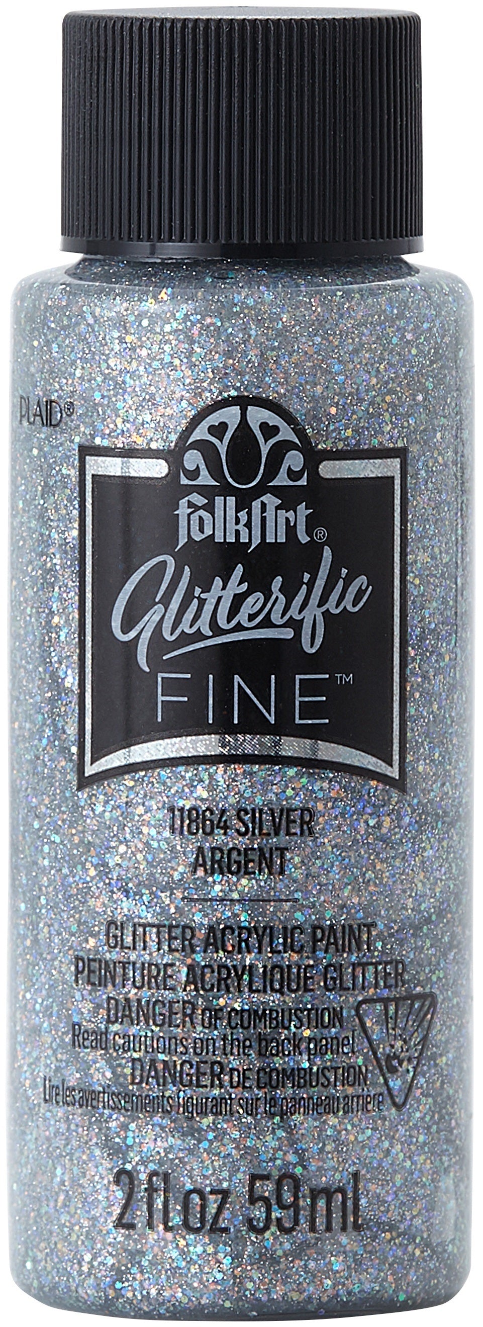 FolkArt Glitterific Fine Glitter Paint 2oz Silver