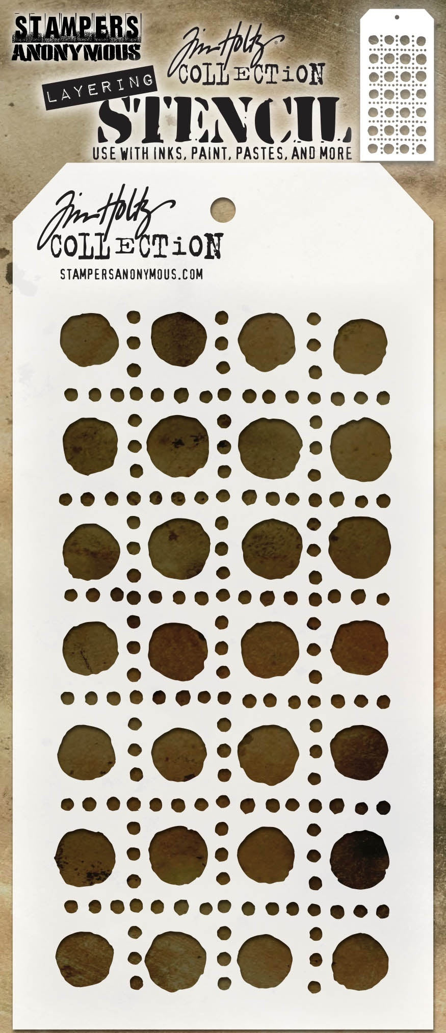 Stampers Anonymous Tim Holtz Layered Stencil 4.125 X8.5 inch Dotted Line inch