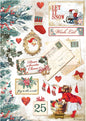 Stamperia Rice Paper Sheet A4 Let It Snow Cards Romantic Christmas