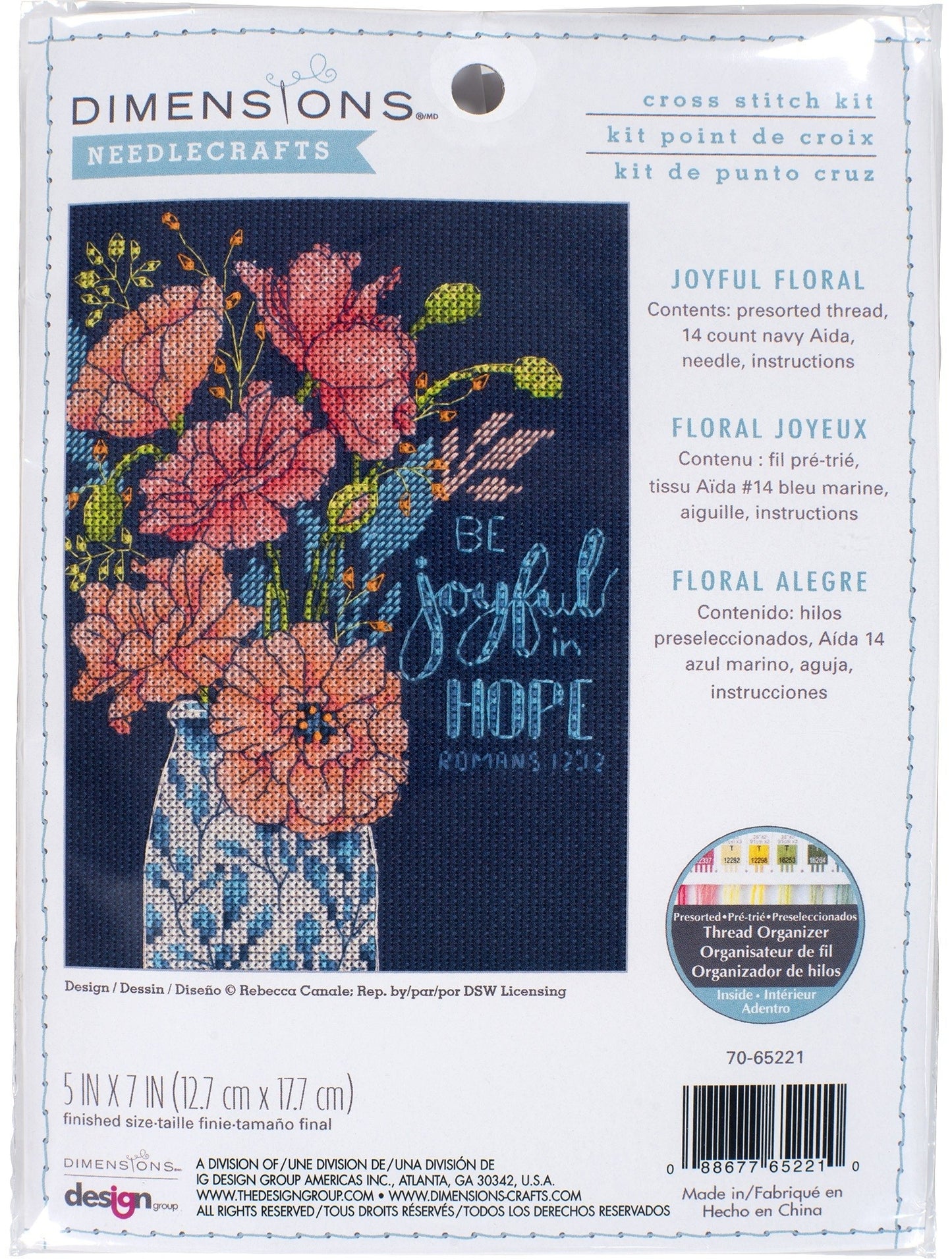 Dimensions Counted Cross Stitch Kit 5 Inch X7 Inch Joyful Floral 14 Count