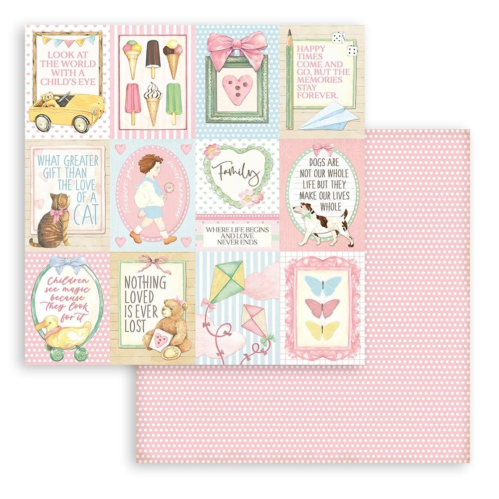 Stamperia Double Sided Cardstock 12inchesX12inches Small Cards Day Dream