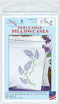 Jack Dempsey Stamped Pillowcases W/White Perle Edge 2 Per Pkg Lilacs