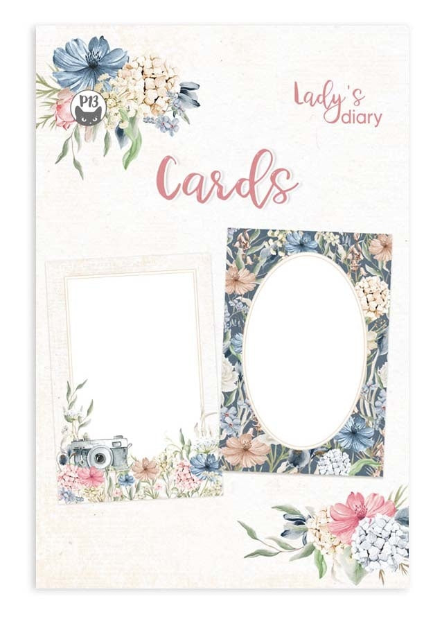 P13 Lady's Diary Card Set 6 inch X4 inch 10 Per Pkg