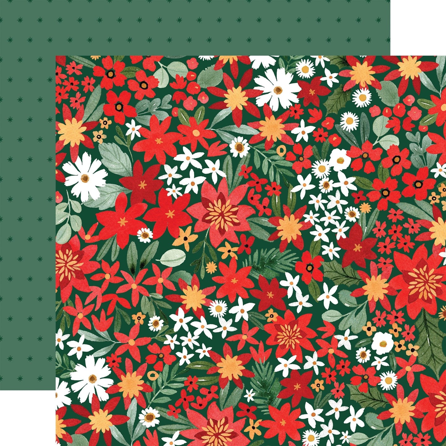 Joyful Christmas Double Sided Cardstock 12 X12 inch Joyful Medium Floral inch