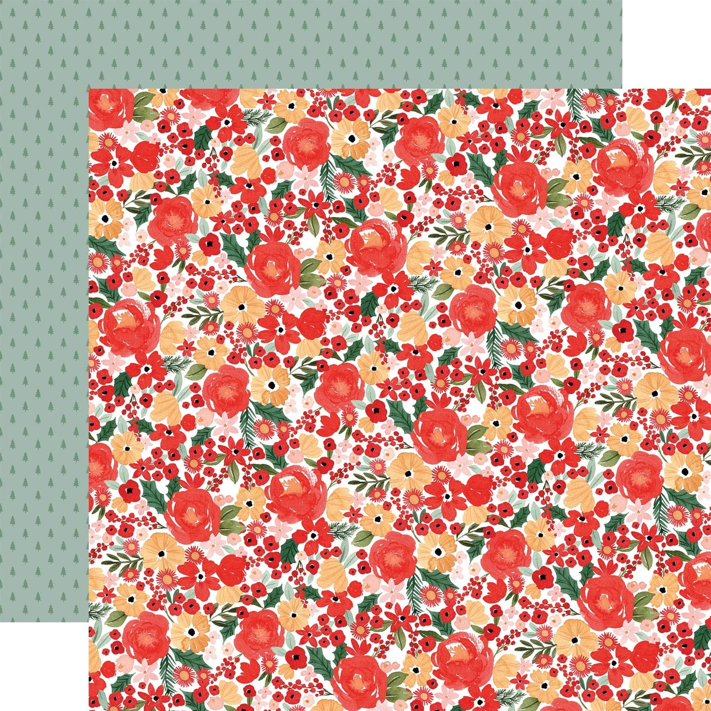 Joyful Christmas Double Sided Cardstock 12 X12 inch Joyful Small Floral inch