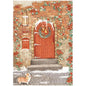 Stamperia Rice Paper Sheet A4 Red Door All Around Christmas