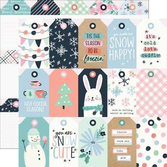 Winter Wonder Double Sided Cardstock 12 X12 inch Tags Elements inch