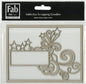 FabScraps DC83 008 Kaleidoscope Die Cut Chipboard Shape Filigree Tag Grey