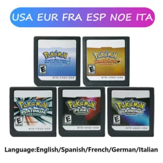 Color: Burgundy - Pokemon Series DS Game Cartridge Video Game Console Card Platinum Pearl Diamond HeartGold SoulSilver Multilingual for NDS 3DS