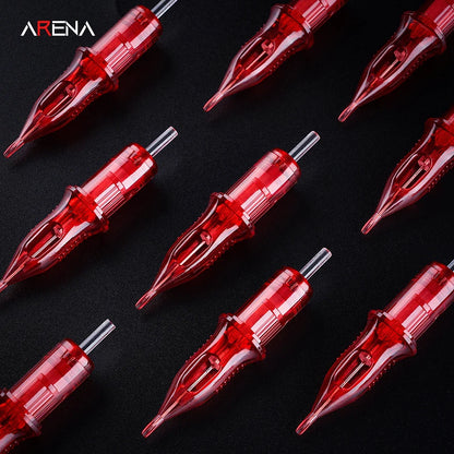 Size: M, Color: Red - Sterilized Tattoo Cartridge Needles Makeup Permanent Needles Round Liner 0.35mm/0.30mm/0.25mm 1RL Tattoo Nozzle Tattoo Supplies